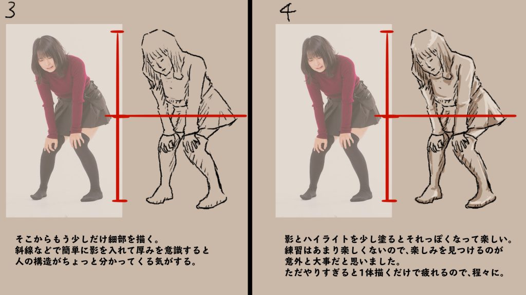 クロッキーをやってみて気づいた 上手く描くコツ と 意識する事 落ちるとこまで落ちました