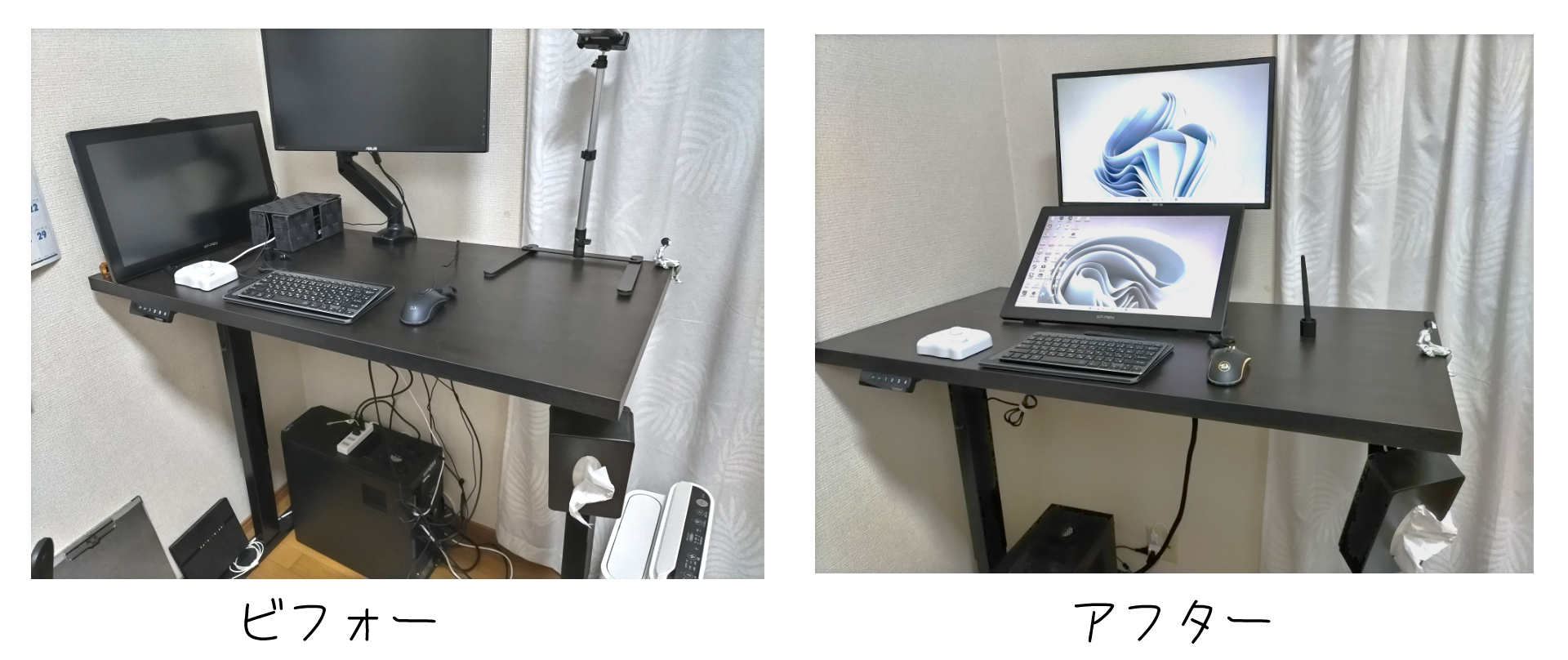 液タブやモニターの配線グチャグチャ問題を解決したい Pcケーブル収納 落ちるとこまで落ちました